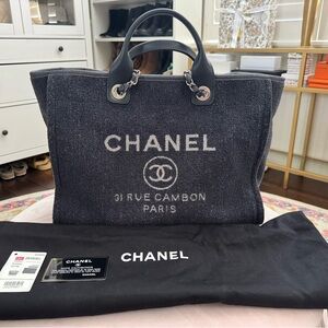 Chanel Large Deauville Grey Tote